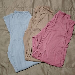 Cropped Leggings Bundle Pink Grey Brown